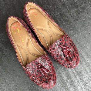 Comfortiva Red Leopard loafers